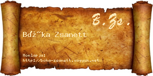 Bóka Zsanett névjegykártya